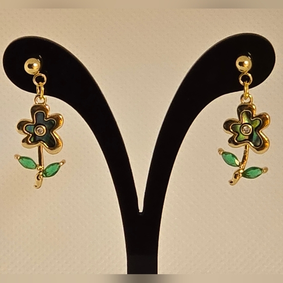 Abalone flower earrings - Picture 1 of 6